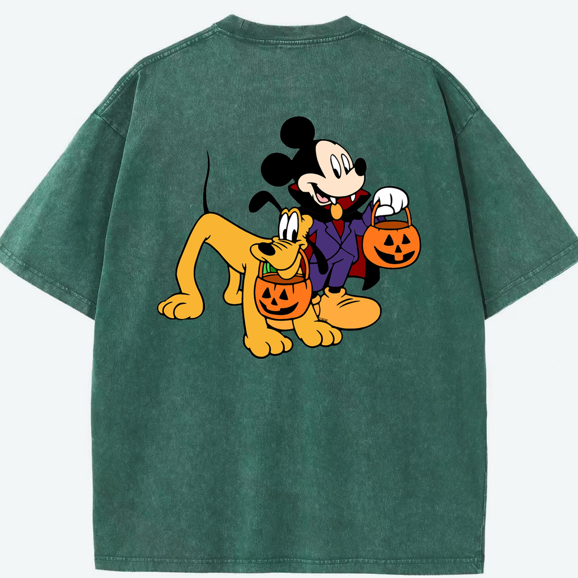 （画像用） ミッキーマウス Mickey Mouse 綿100% ヴィンテージ風 半袖Tシャツ（背面プリント）